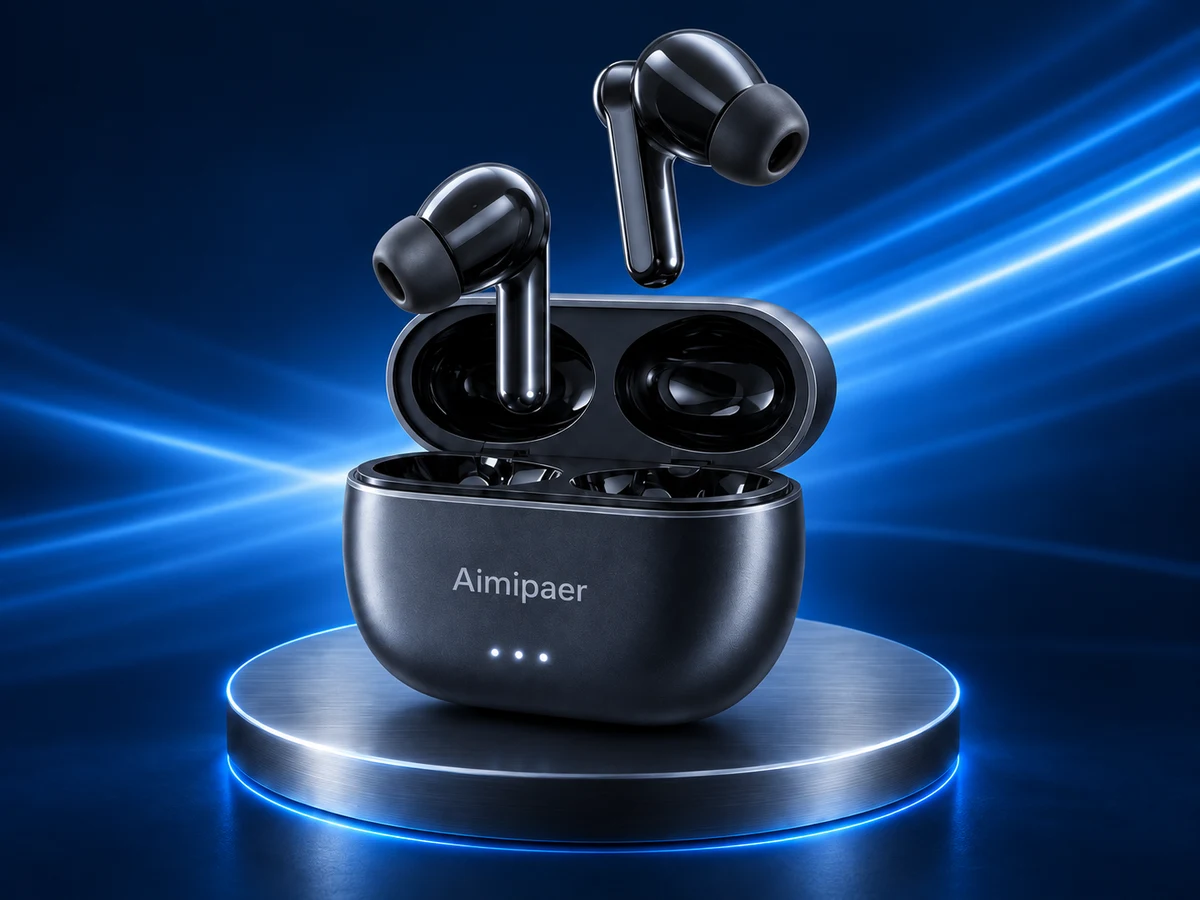 TWS Bluetooth 5.4 Wireless Earbuds product visualization