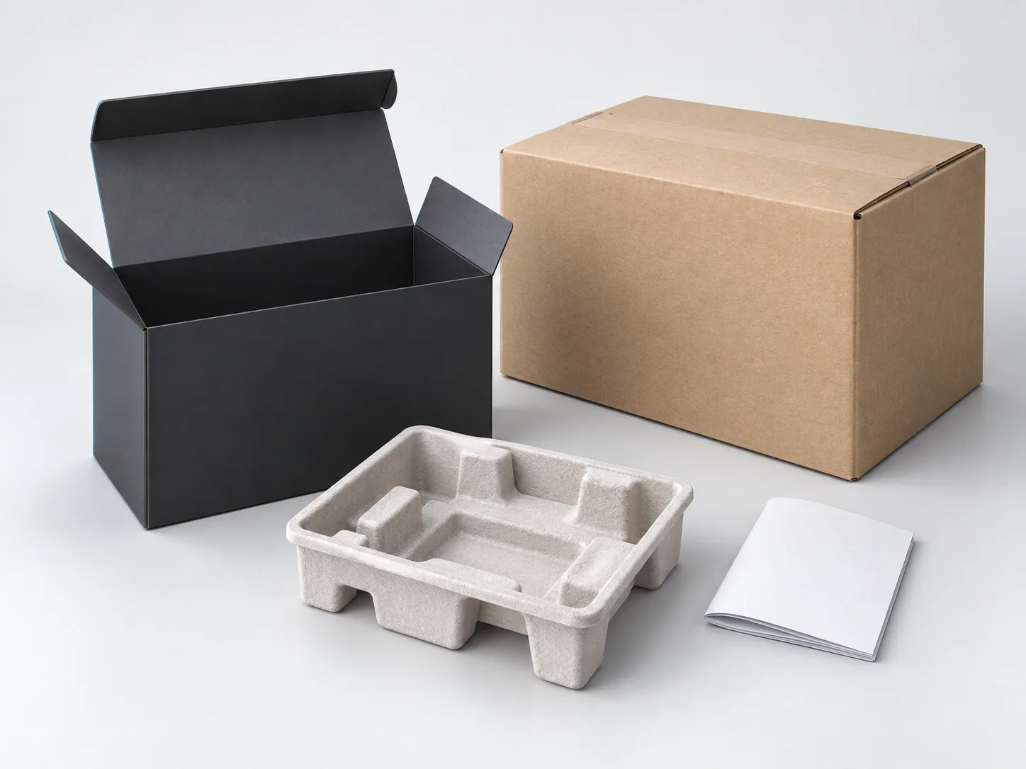 Packaging visualization: box, insert, booklet and carton