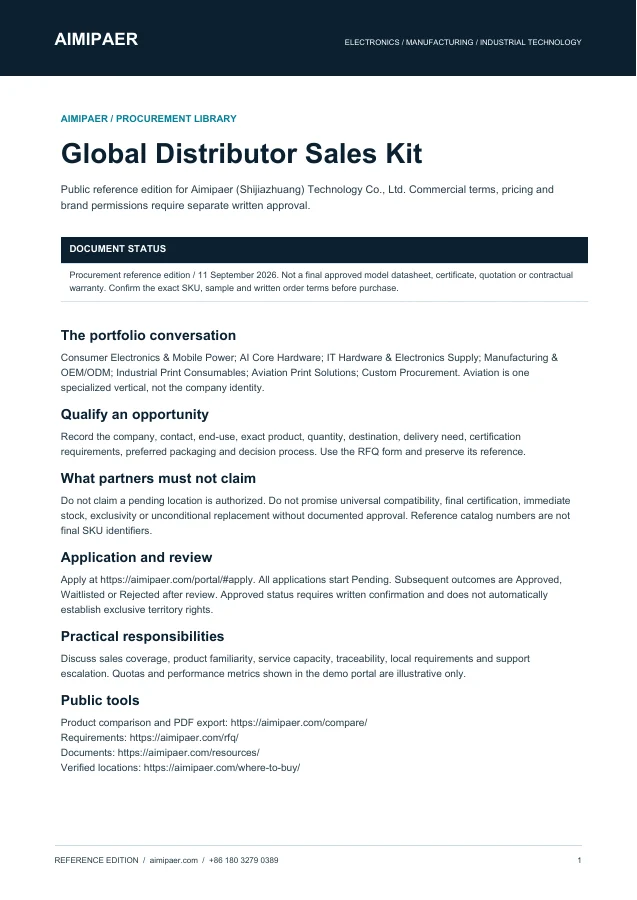 First page of Global Distributor Sales Kit