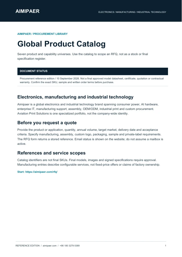 First page of Global Product Catalog