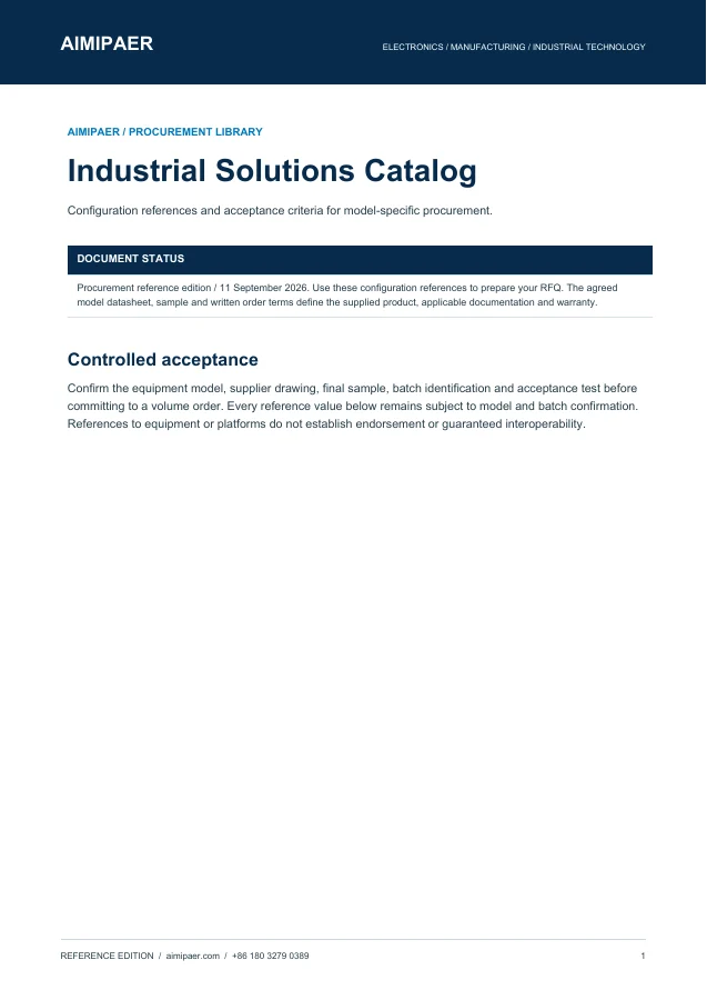First page of Industrial Solutions Catalog